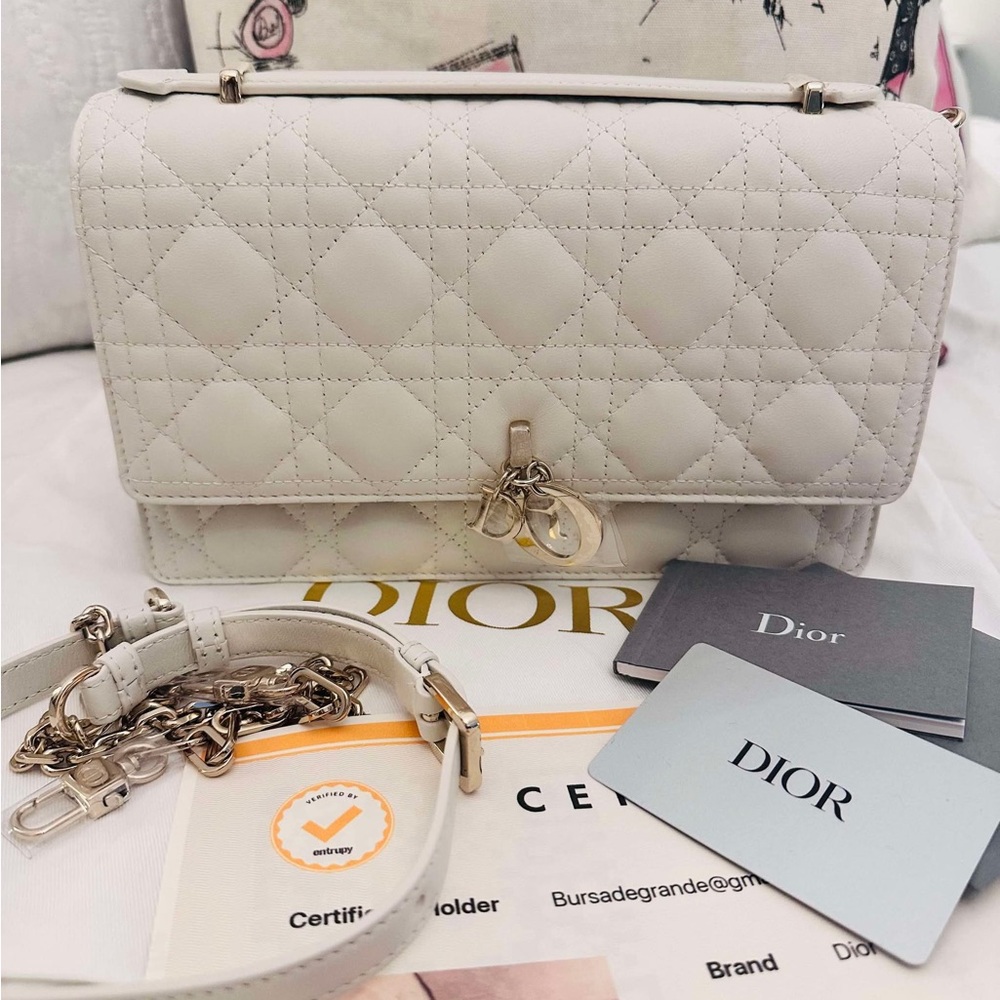 Dior Cream Quilted Shoulder Bag